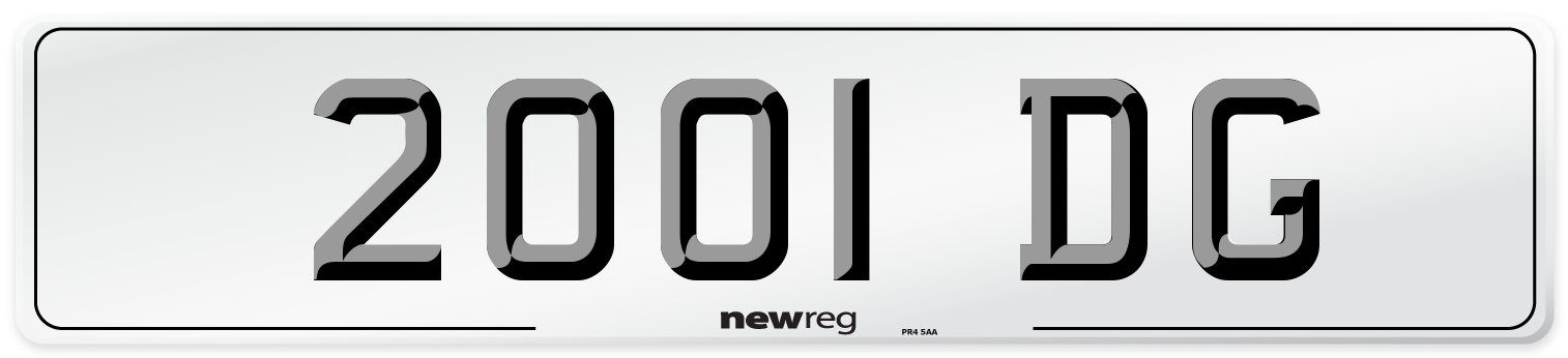 2001 DG Number Plate from New Reg